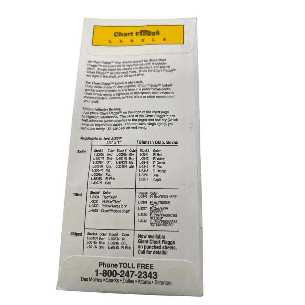 Briggs Chart Flagg Labels 250 Pack Durable Plastic Punched Sheets Flags Yellow